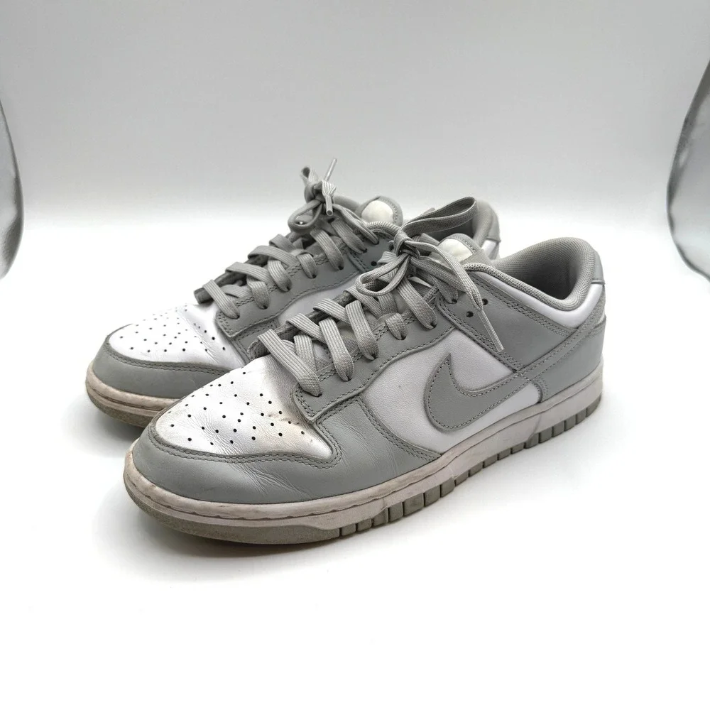 Nike Dunk Low Womens 8 Gray Fog White Leather Sneakers Streetwear Casual Shoes